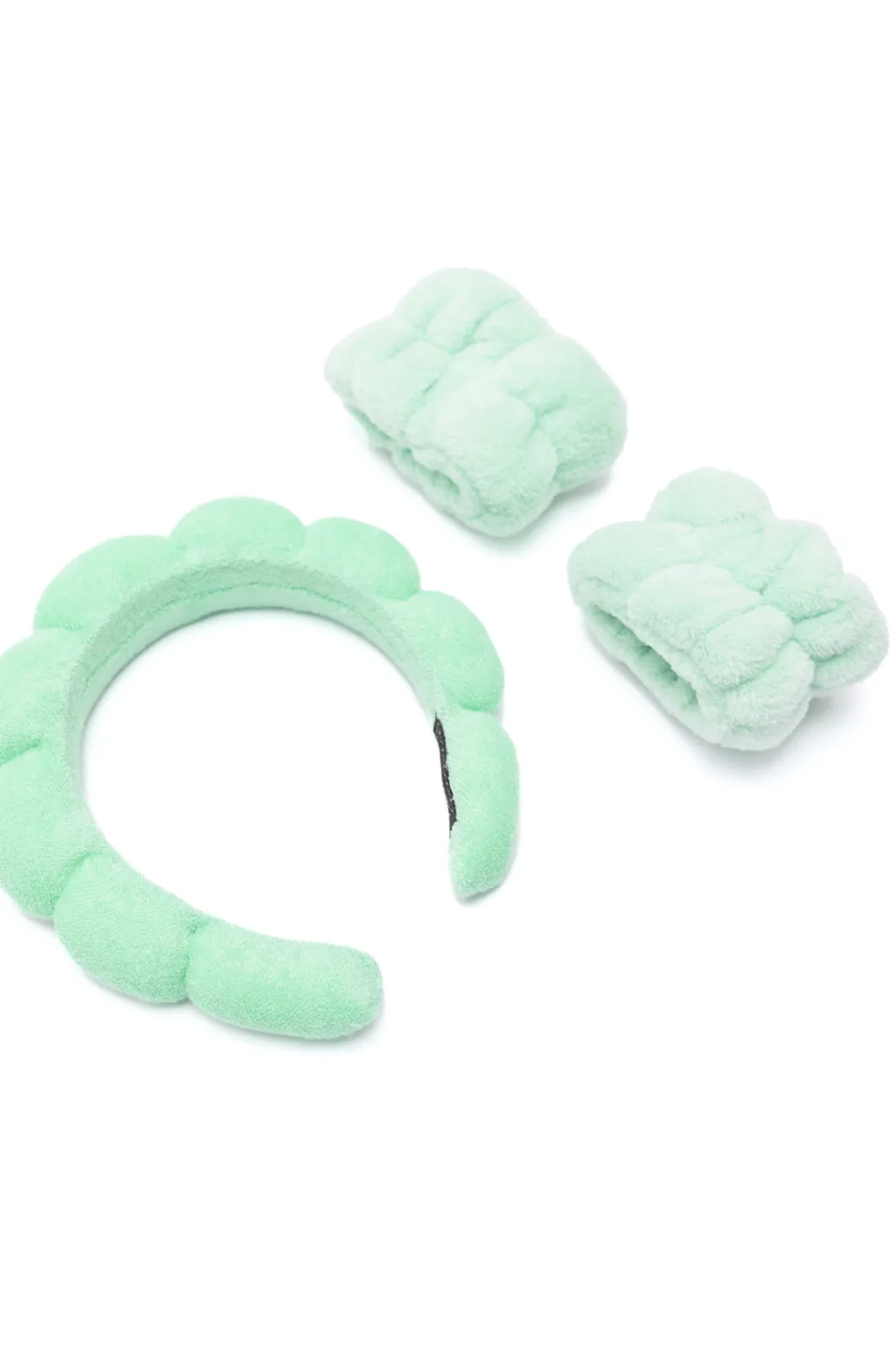 Lost in the Moment Headband and Wristband Set in Green - 11/15