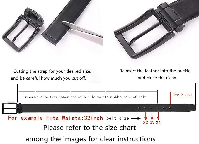 Men Vactori Formal Matt black Buckle Genuine Leather Belt
