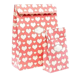 Peel & Seal Gift Bag Pink Hearts 12pk Medium No-Wrap Present