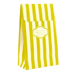 Peel & Seal Gift Wrap Bag Green Stripe 12pk Medium No-Wrap