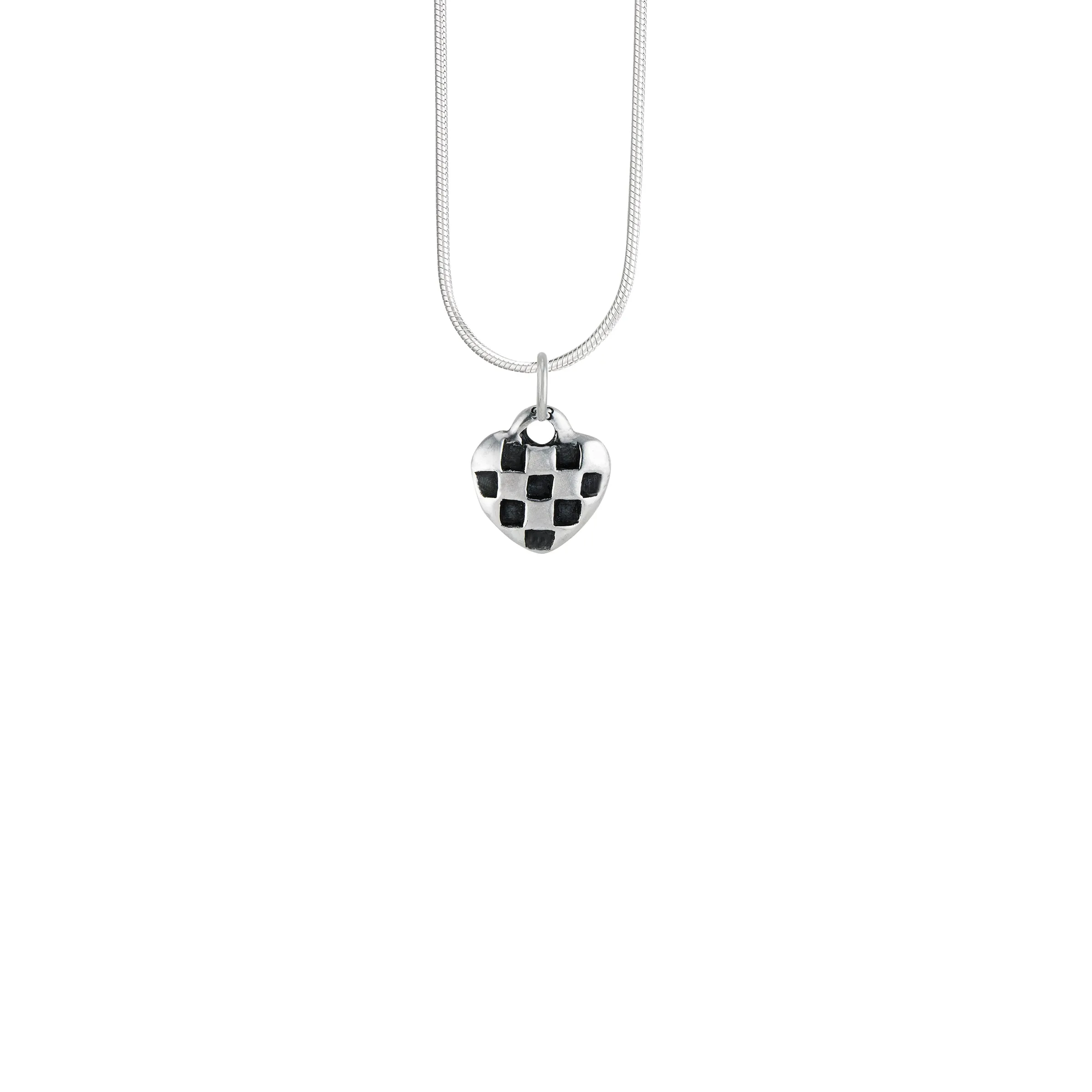 "Picnic" Checkered Heart Pendant