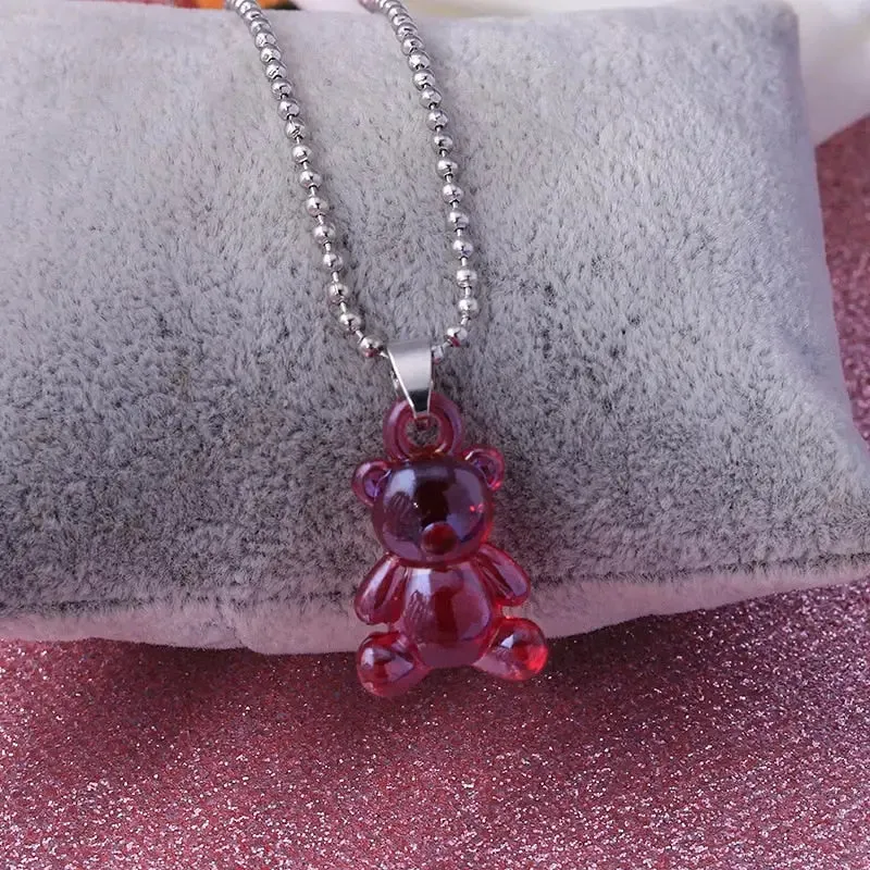 Rainbow Cute Jelly Bear Gummy Necklace