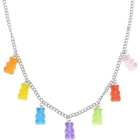 Rainbow Cute Jelly Bear Gummy Necklace
