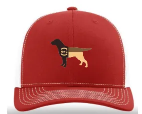 Red and White North Carolina Labrador Retriever Adjustable Mesh Hat