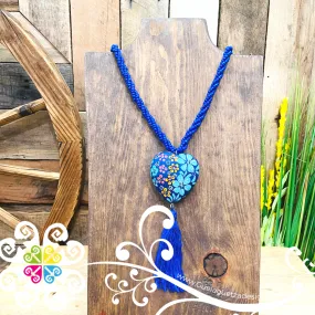 Royal Blue Yoselin Heart Necklace - Artisan Necklace
