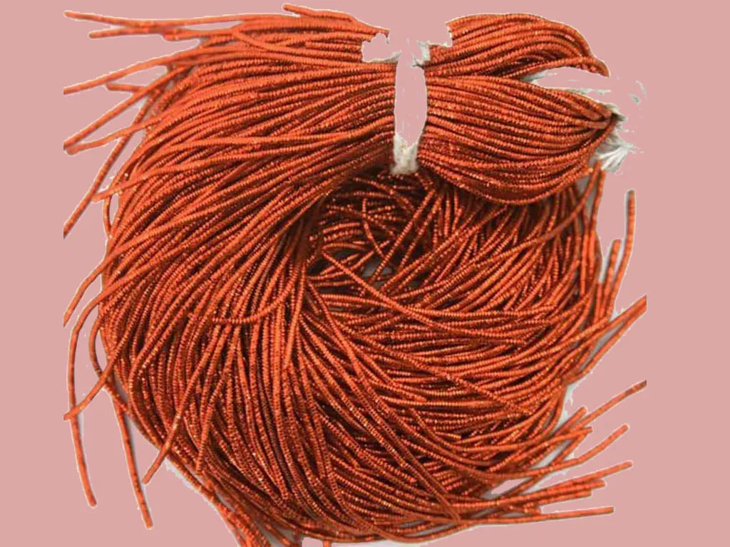 Rust Orange Nakshi / Bullion Wire