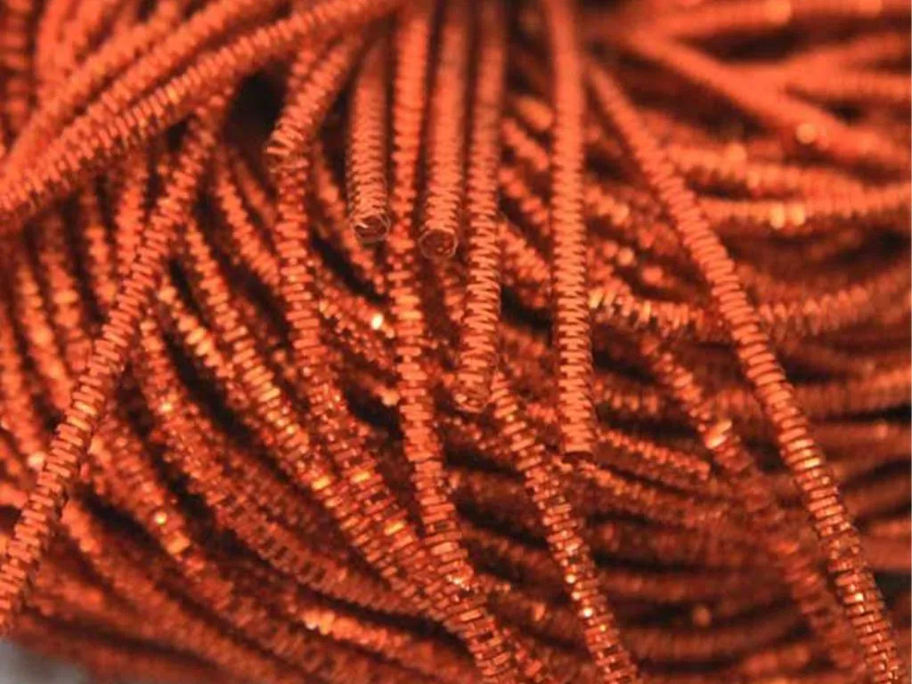 Rust Orange Nakshi / Bullion Wire