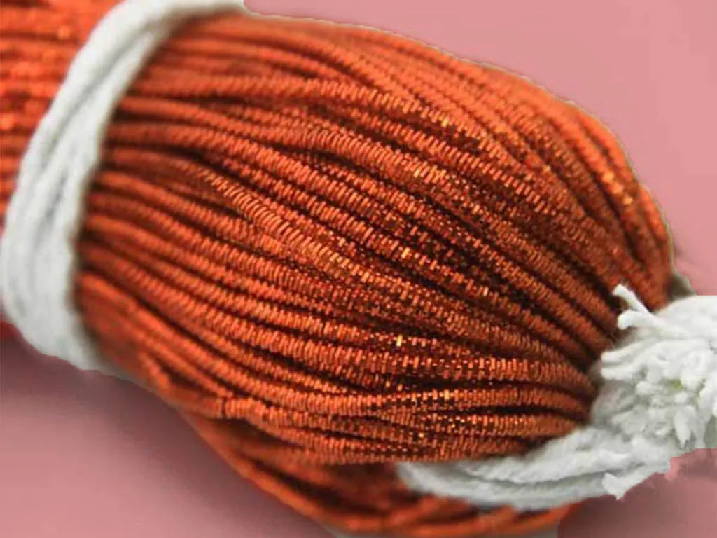 Rust Orange Nakshi / Bullion Wire