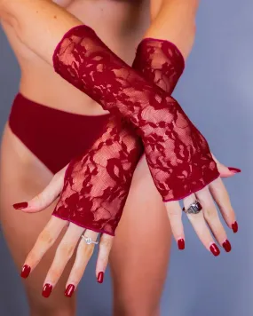 Scarlet Lace Gloves