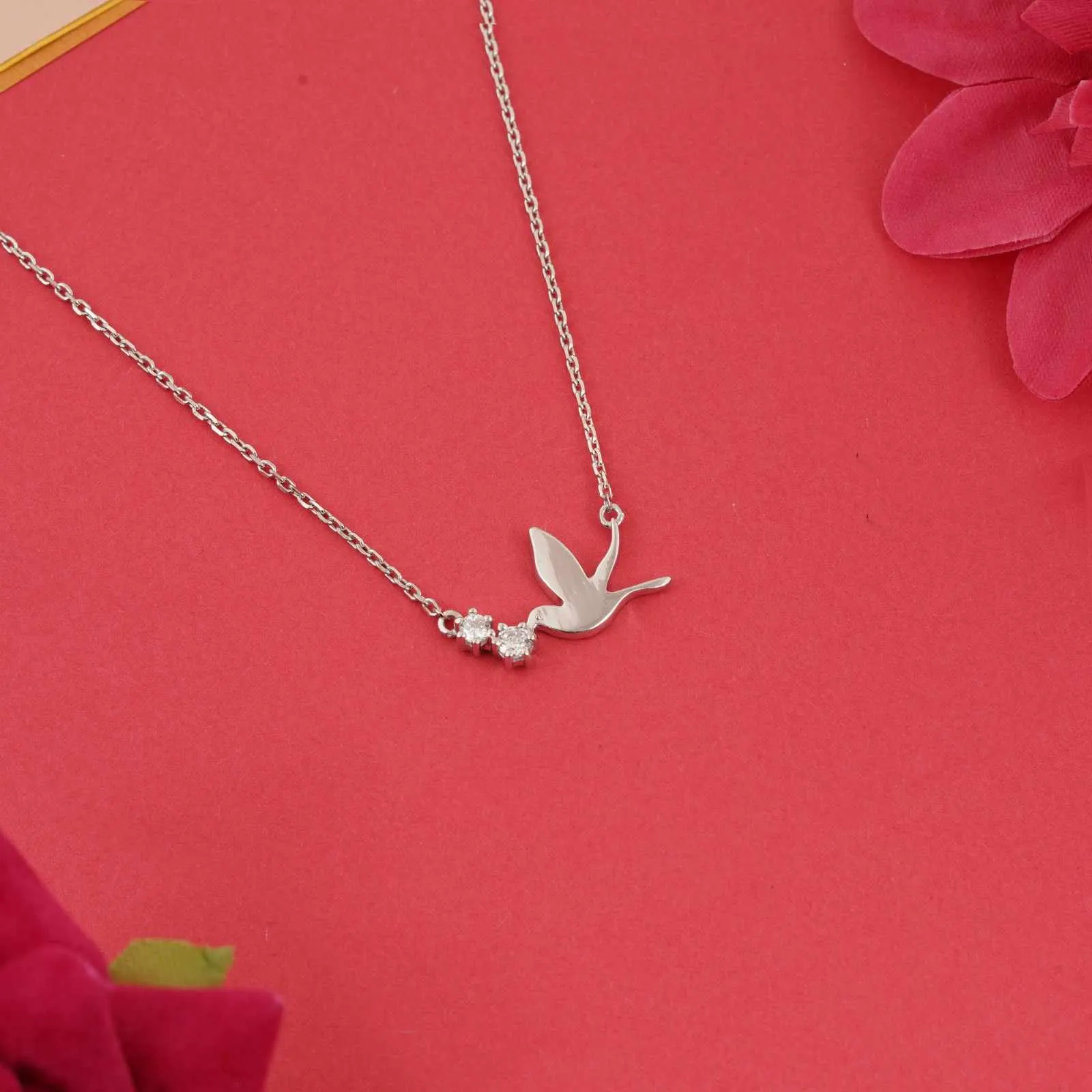 Silver Flying Pigeon Necklace