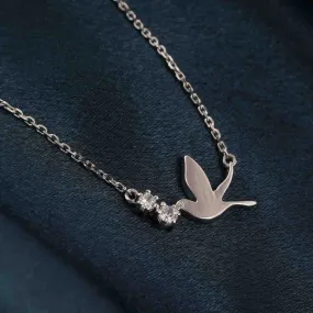 Silver Flying Pigeon Necklace