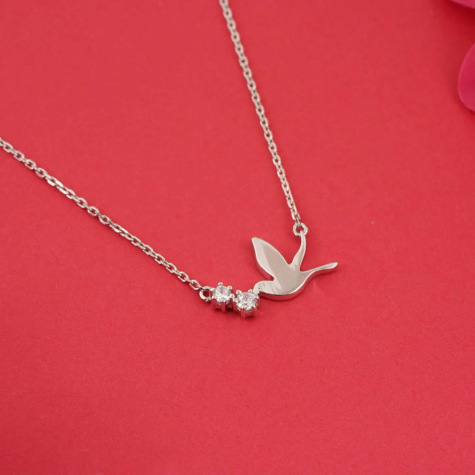 Silver Flying Pigeon Necklace
