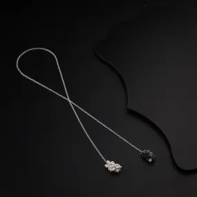 Silver Tie & Wear Necklace with Pearls & Semi Precious Stones