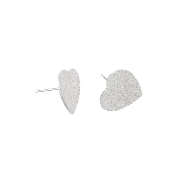 Simple heart plate earrings