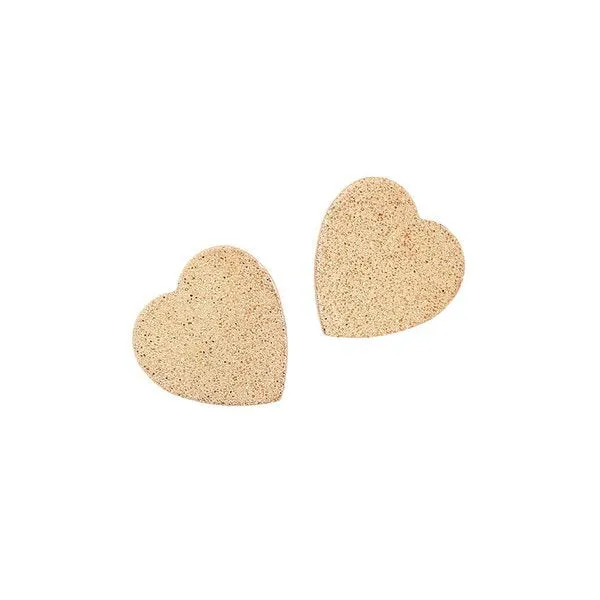 Simple heart plate earrings