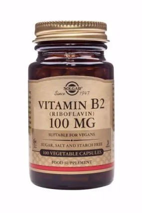 Solgar Vitamin B2 (Riboflavin) 100mg 100 Capsules