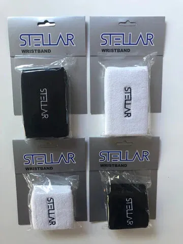 Stellar 4.5" Wristbands W Logo White 2 Pack