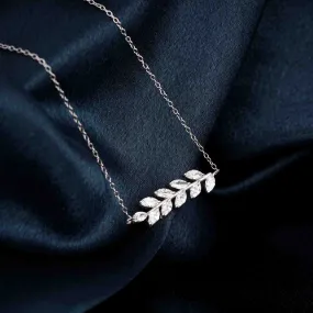 Sterling Silver Olive Leaf Design Necklace