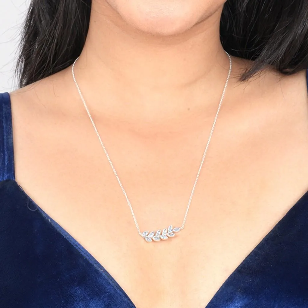 Sterling Silver Olive Leaf Design Necklace