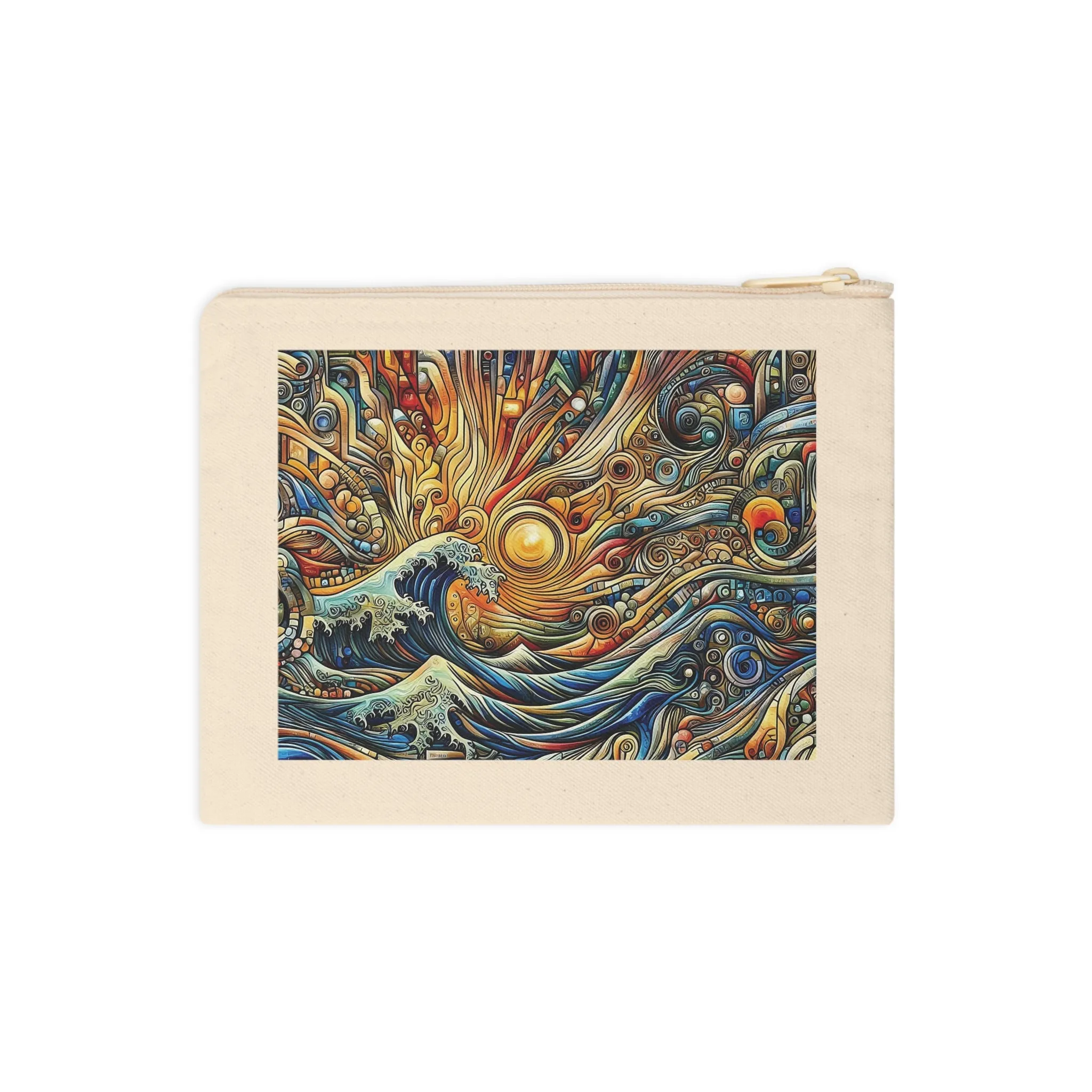 Sun and wave abstract design Accessory Zipper Pouch