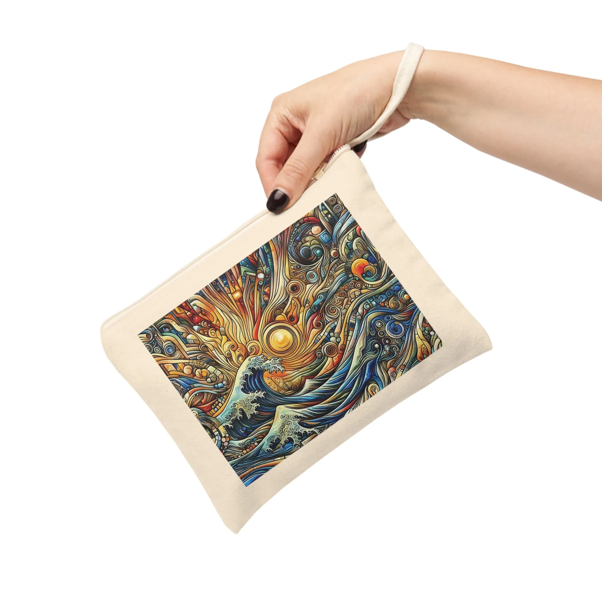 Sun and wave abstract design Accessory Zipper Pouch