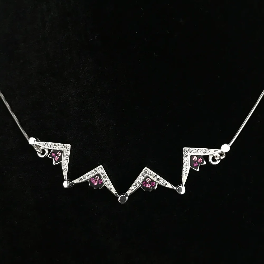 Two-Way Magnetic Star of Bethlehem Necklace (Pink Gemstones)