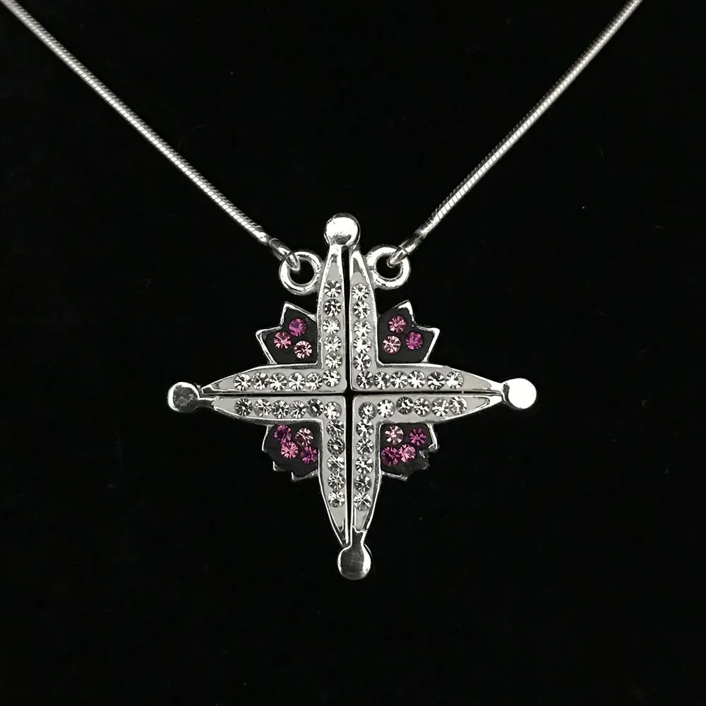Two-Way Magnetic Star of Bethlehem Necklace (Pink Gemstones)