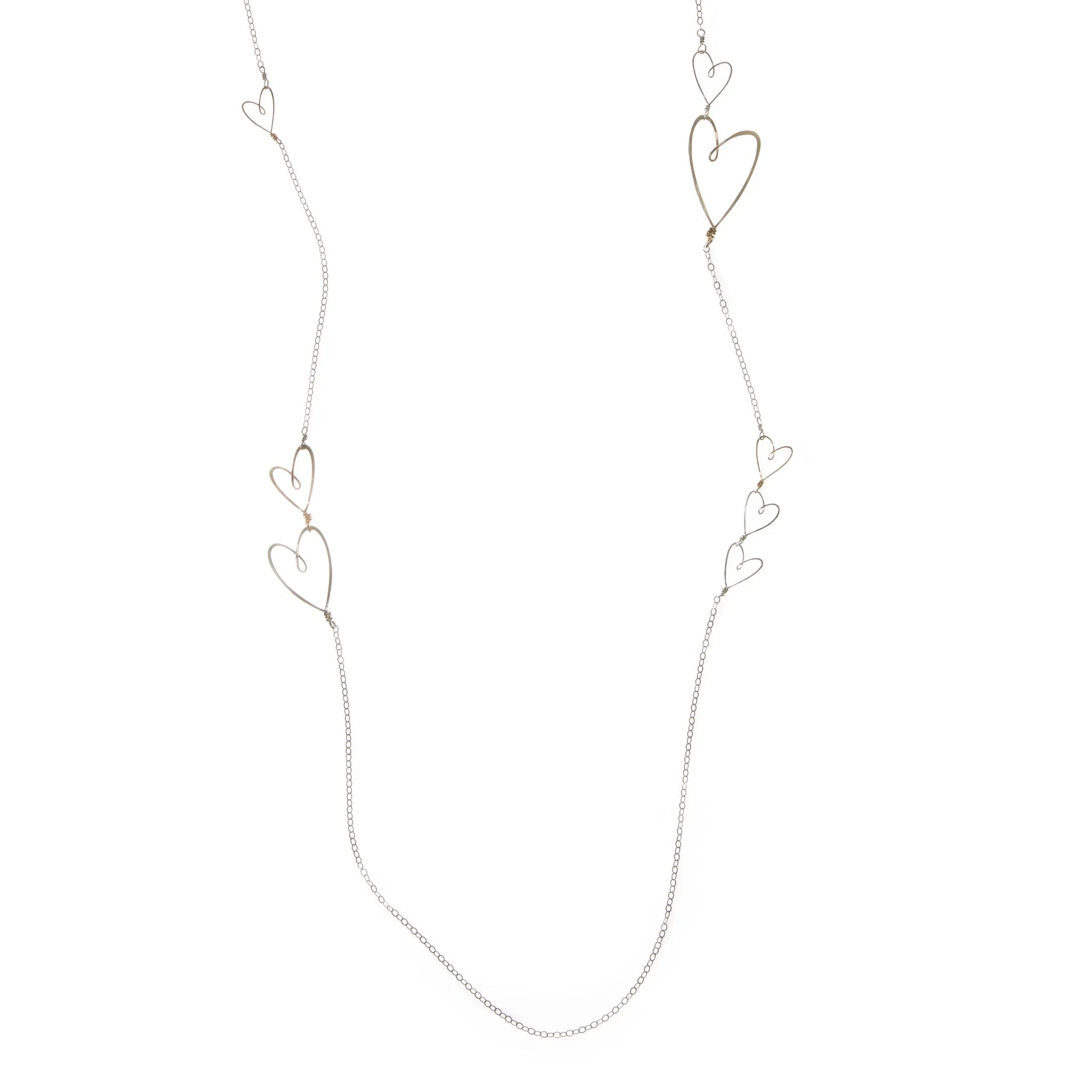 W- long tiny hearts necklace LTHN-*-36
