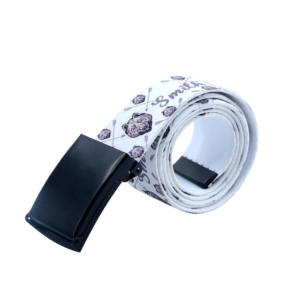 White belt - Black Buckle - 4 x 120 cm