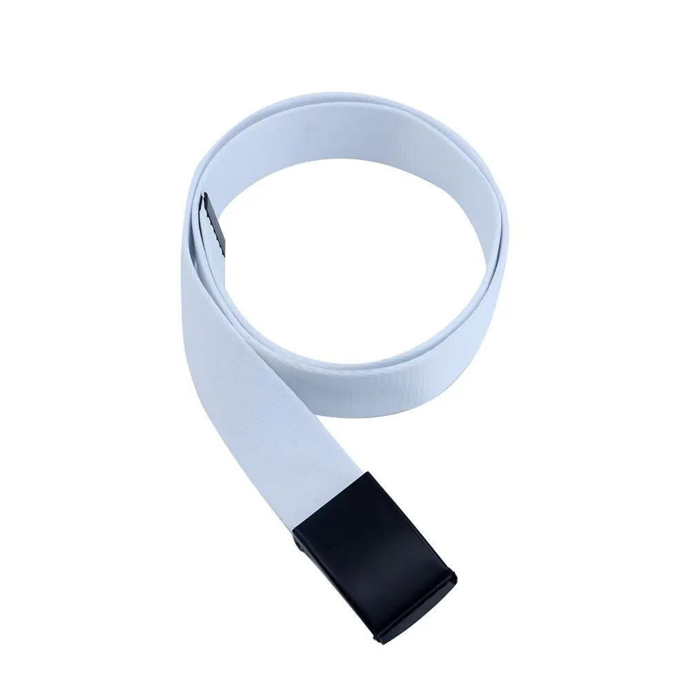 White belt - Black Buckle - 4 x 120 cm