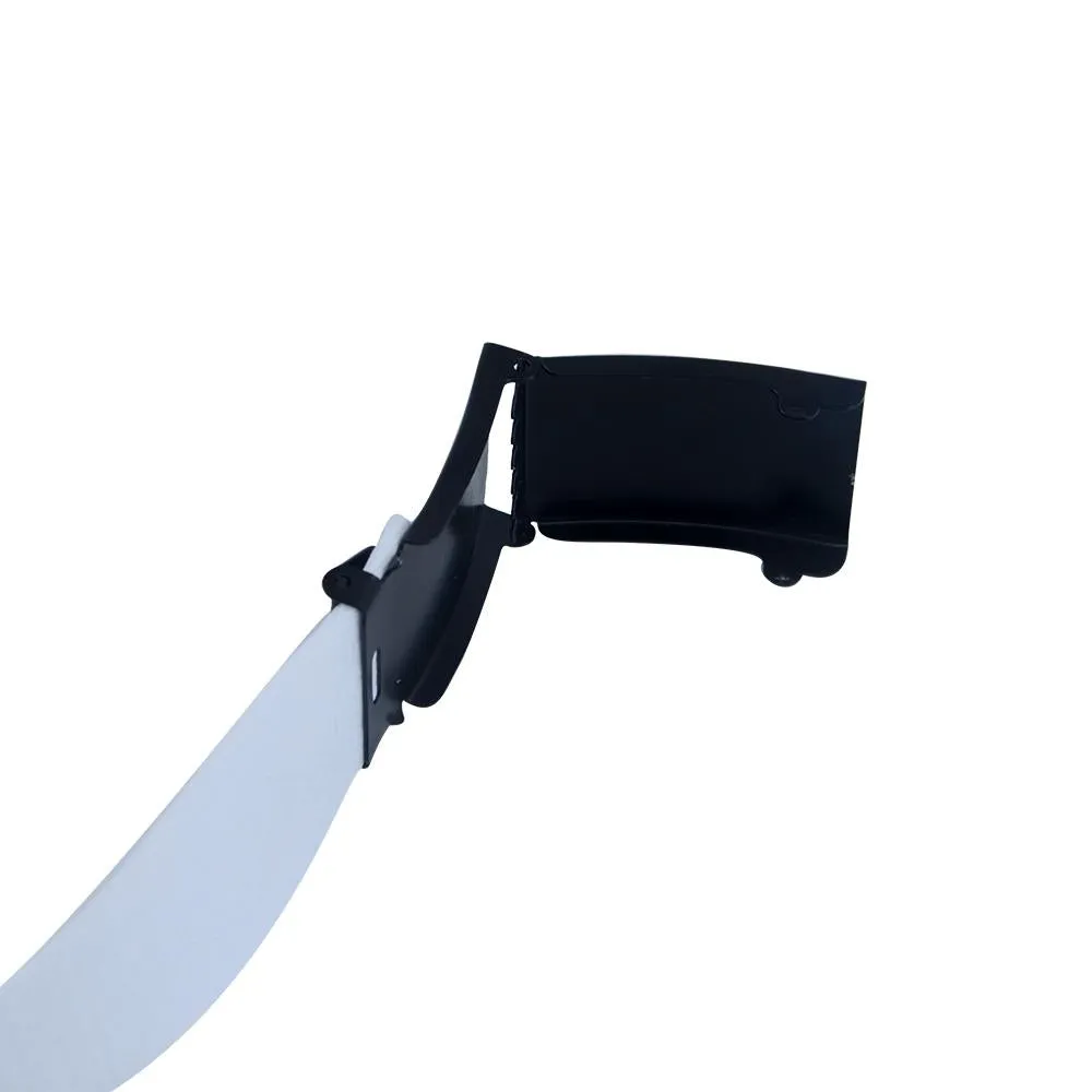 White belt - Black Buckle - 4 x 120 cm