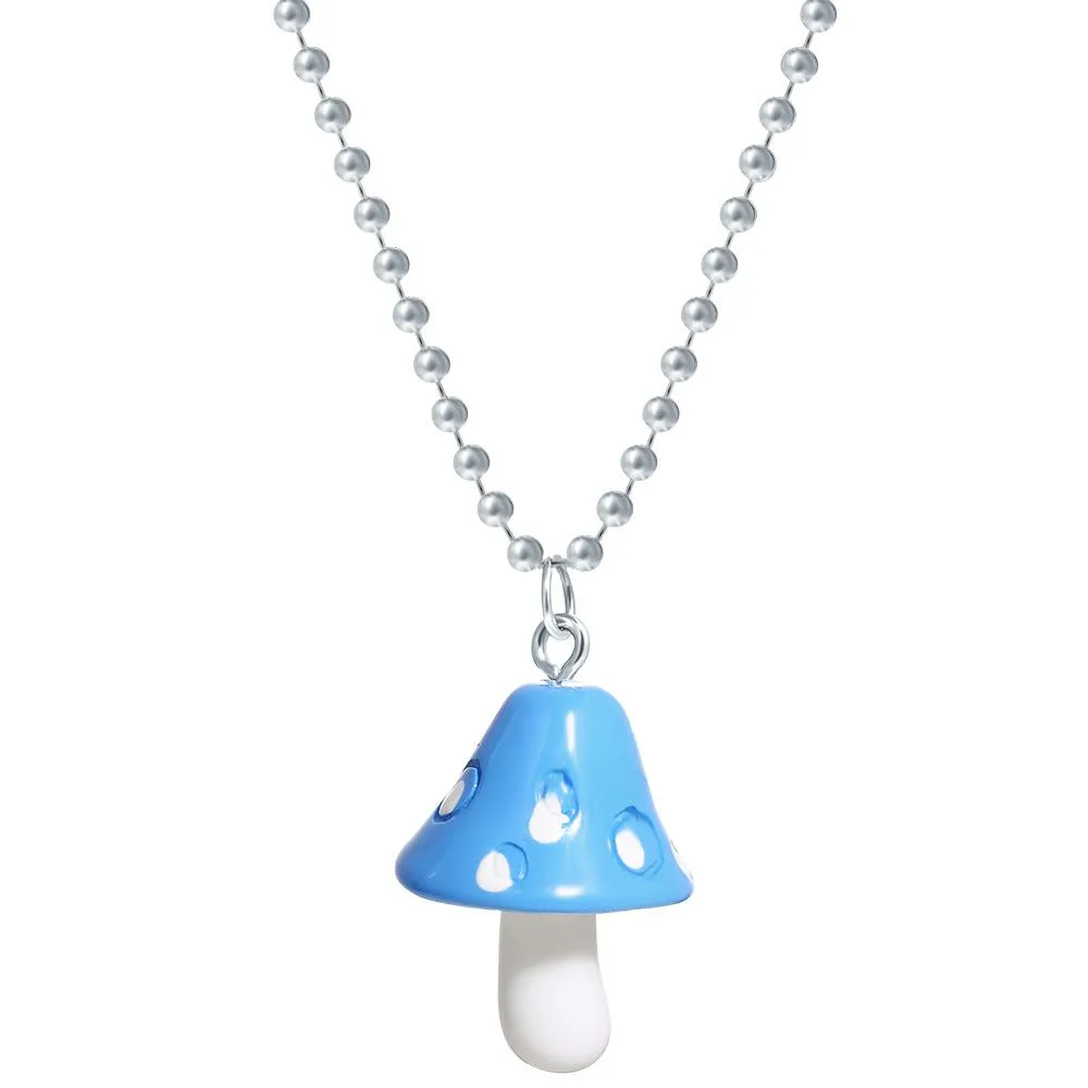 Wholesale colorful resin mushroom Pendant JDC-NE-F303