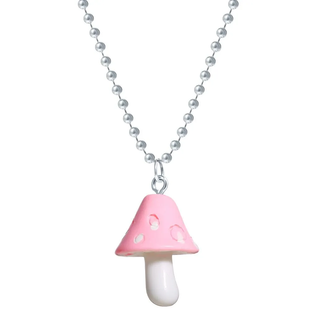 Wholesale colorful resin mushroom Pendant JDC-NE-F303