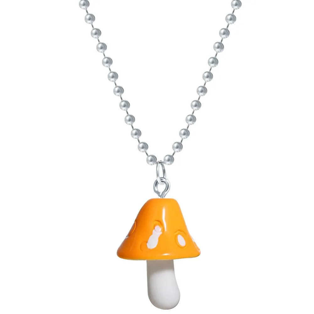 Wholesale colorful resin mushroom Pendant JDC-NE-F303