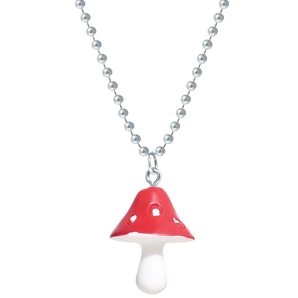 Wholesale colorful resin mushroom Pendant JDC-NE-F303