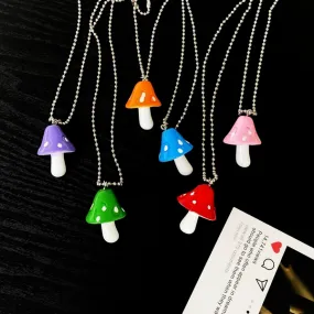 Wholesale colorful resin mushroom Pendant JDC-NE-F303
