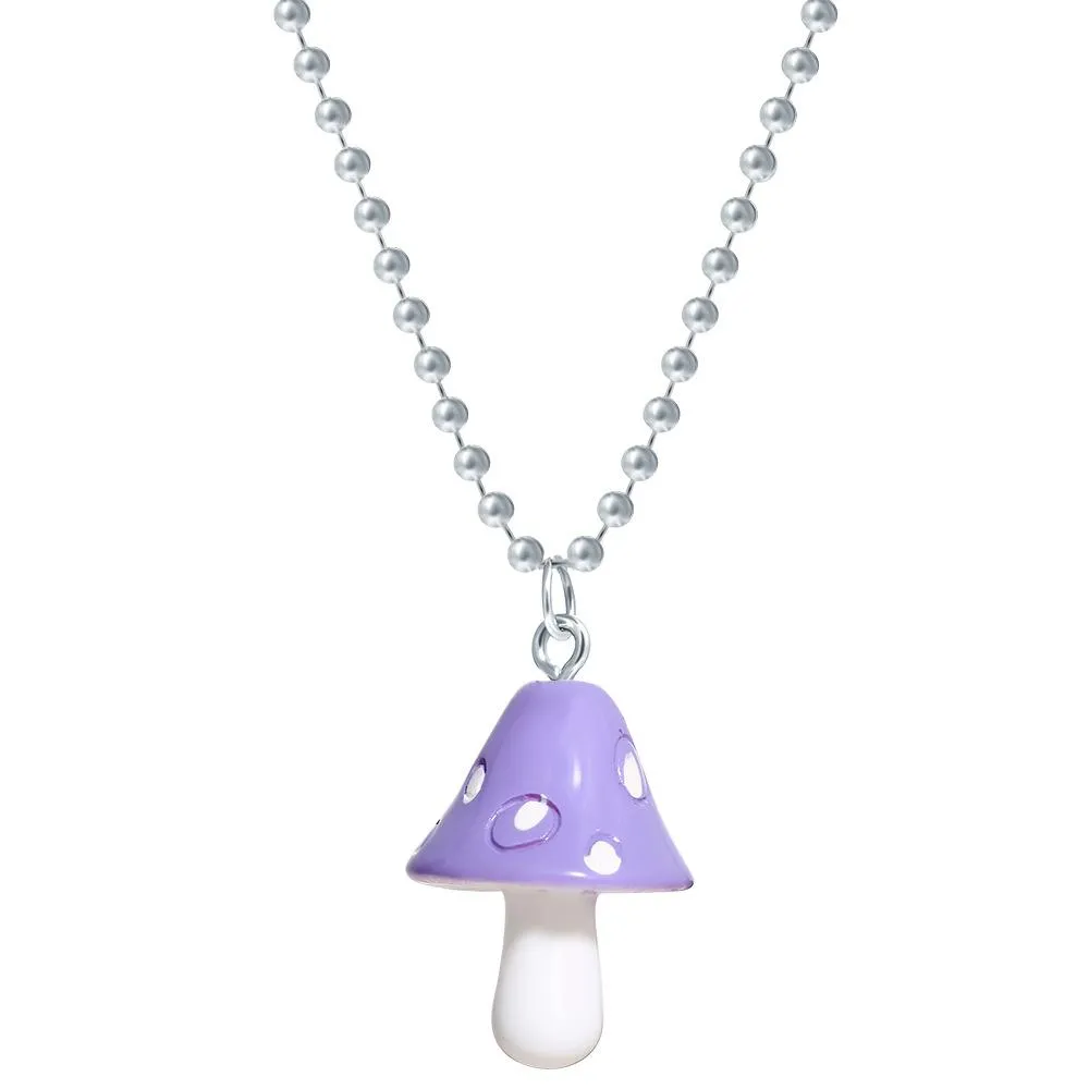 Wholesale colorful resin mushroom Pendant JDC-NE-F303