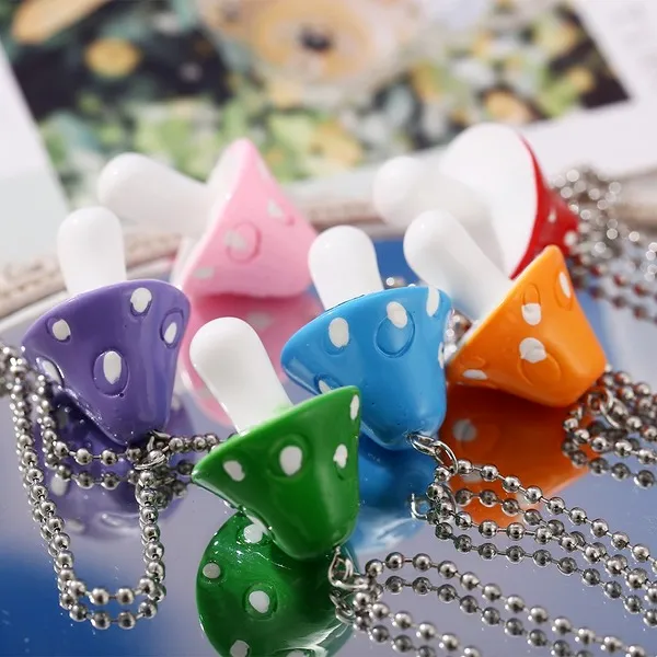 Wholesale colorful resin mushroom Pendant JDC-NE-F303